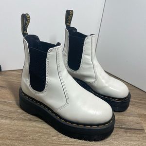 White Doc Marten Chelsea Platform Boot